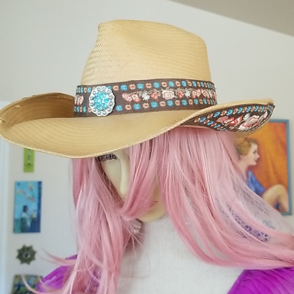 Bullhide Platinum Accessories - BULLHIDE Platinum Turquoise Cowgirl Western Hat L